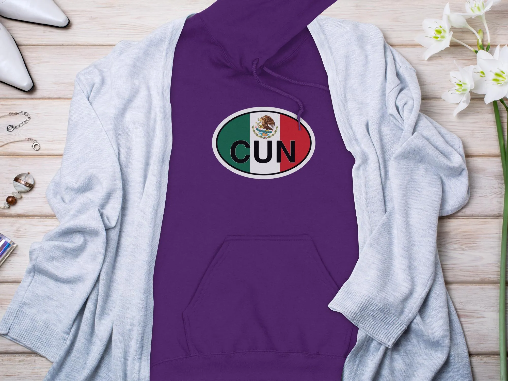 Cancun Mens Hoodie - Cozy Gear for Mexican Beach Getaways