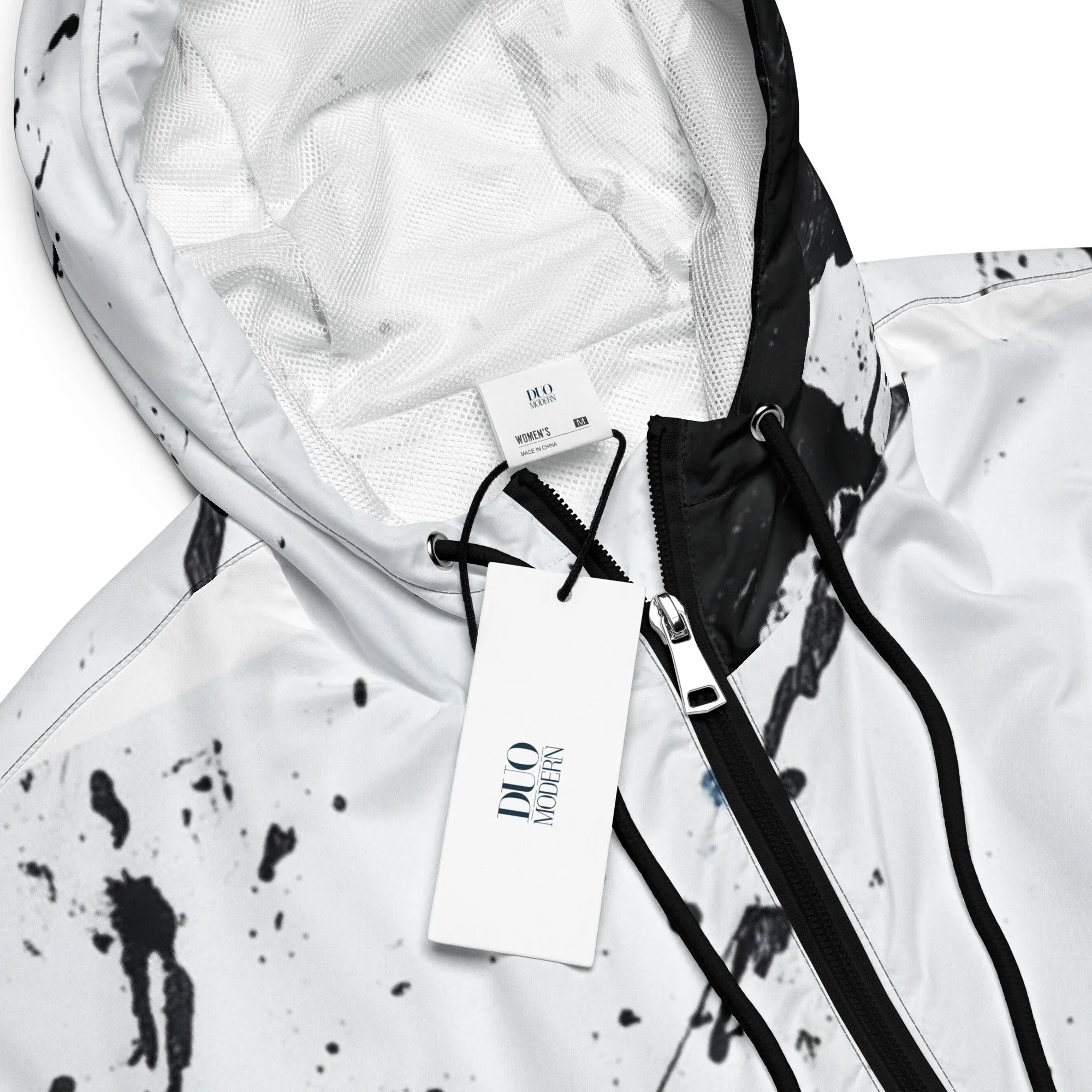 DUO MODERN "Ink Storm" Women's Cropped Windbreaker