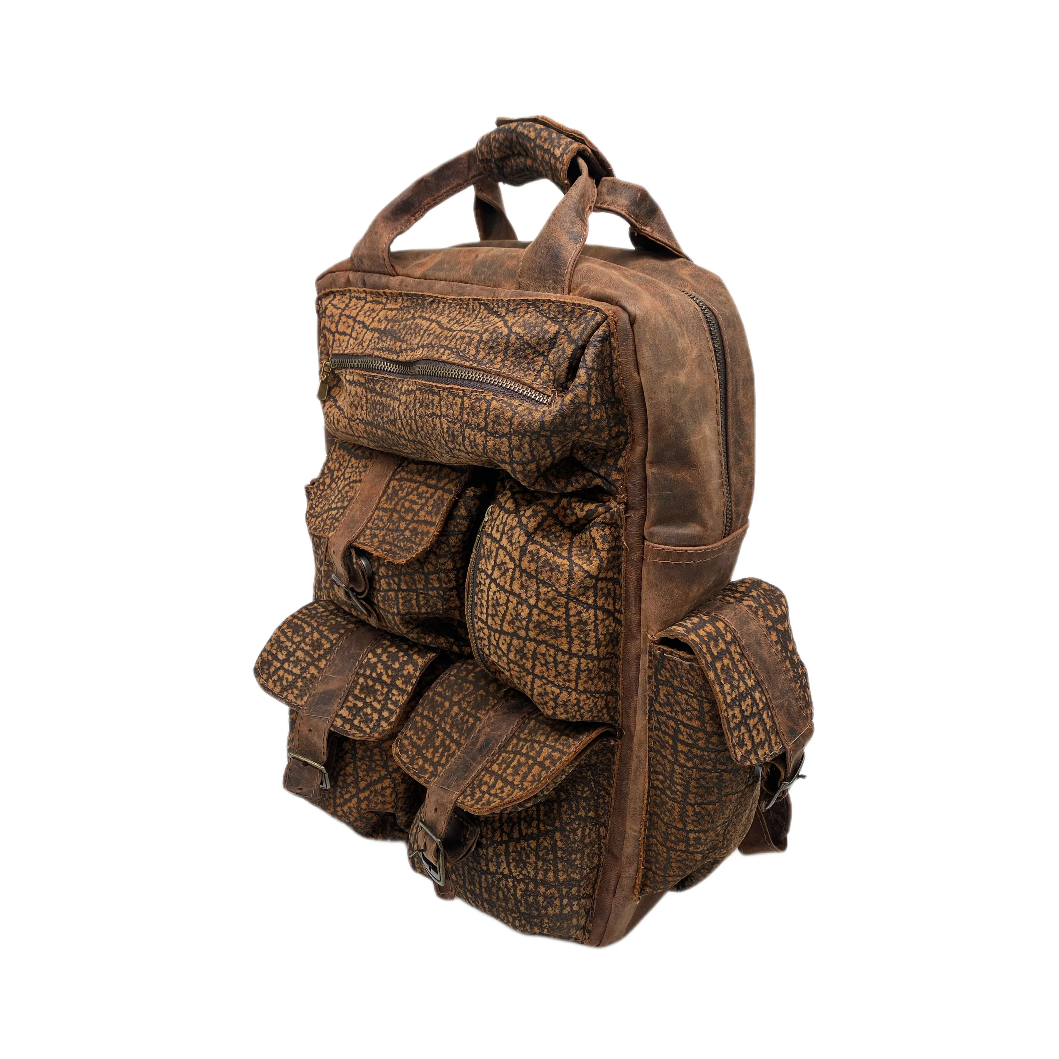 Expanse Carry Hiking Embossed Genuine Leather Backpack