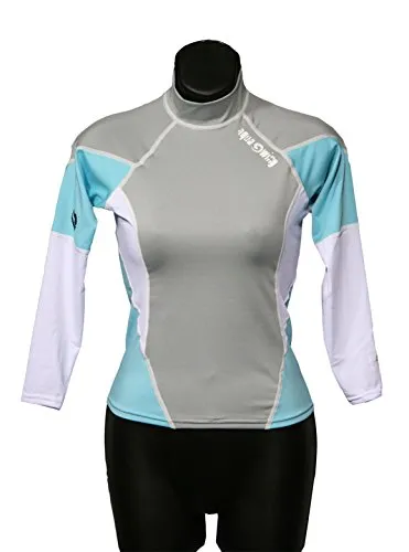 New Women's Anti-UV Long Sleeve Rash Guard (Blue Size 12) for Scuba Diving, Snorkeling, Swimming & Surfing