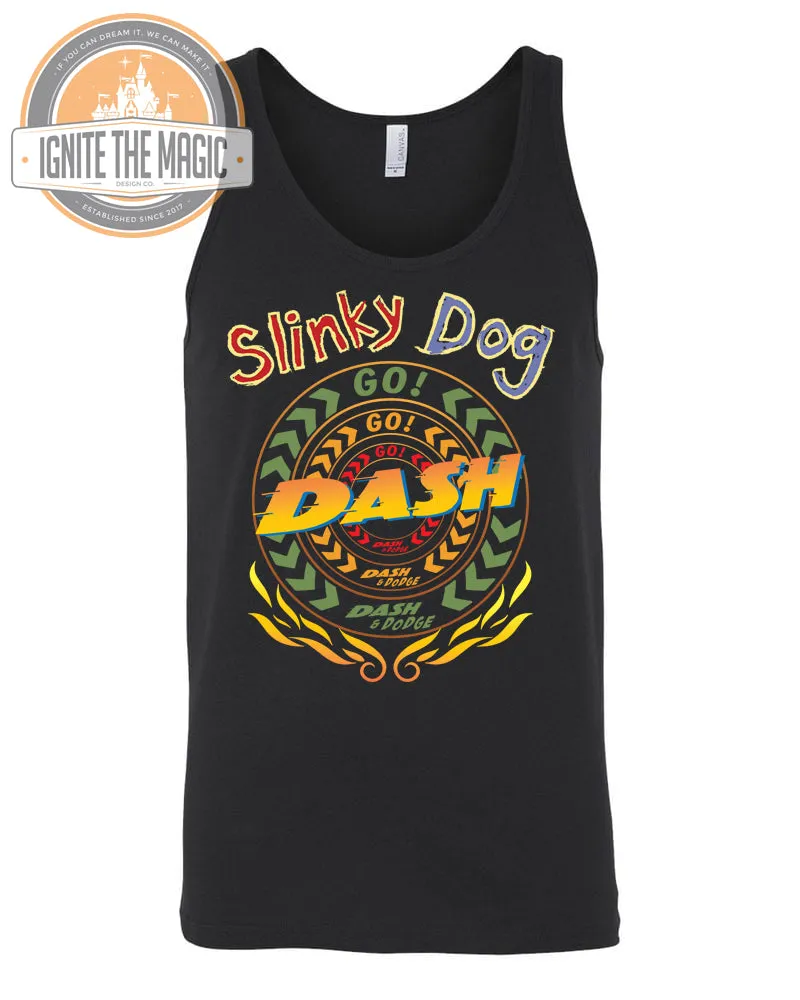 Slinky Dash - Unisex Tees   Tanks, Women's Flowy   Muscle Tanks